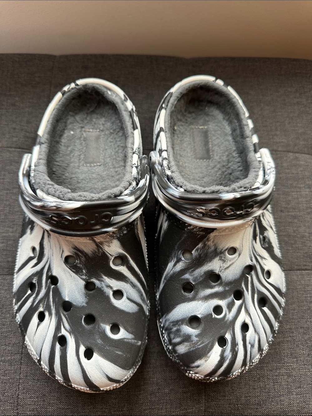 Crocs Classic Lined Marbled Clog Black White [Insert M6 / W8 Size]